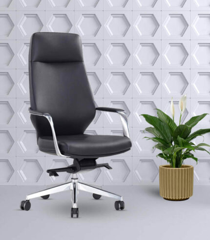 Home Furniture %count(title) High Back Executive Chair Black